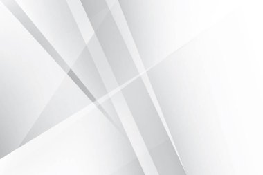 Soyut beyaz ve gri renkli, geometrik şekilli modern tasarım arka planı. Vektör illüstrasyonu.