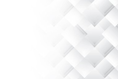 Soyut beyaz ve gri renkli, geometrik şekilli modern tasarım arka planı. Vektör illüstrasyonu.