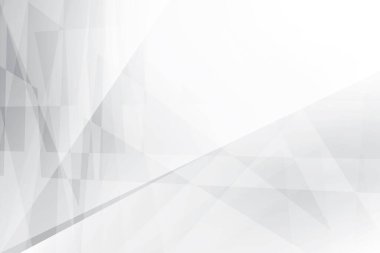 Soyut beyaz ve gri renkli, geometrik şekilli modern tasarım arka planı. Vektör illüstrasyonu.