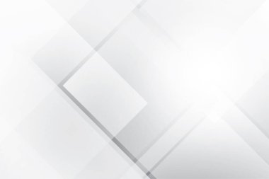 Soyut beyaz ve gri renkli, geometrik şekilli modern tasarım arka planı. Vektör illüstrasyonu.