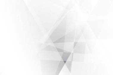 Soyut beyaz ve gri renkli, geometrik şekilli modern tasarım arka planı. Vektör illüstrasyonu.