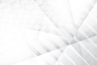 Soyut beyaz ve gri renkli, geometrik şekilli modern tasarım arka planı. Vektör illüstrasyonu.