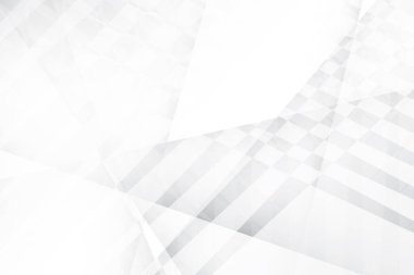 Soyut beyaz ve gri renkli, geometrik şekilli modern tasarım arka planı. Vektör illüstrasyonu.