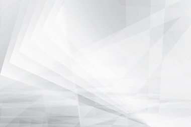 Soyut beyaz ve gri renkli, geometrik şekilli modern tasarım arka planı. Vektör illüstrasyonu.