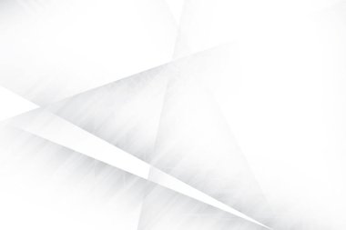 Soyut beyaz ve gri renkli, geometrik şekilli modern tasarım arka planı. Vektör illüstrasyonu.