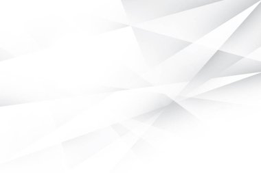 Soyut beyaz ve gri renkli, geometrik şekilli modern tasarım arka planı. Vektör illüstrasyonu.