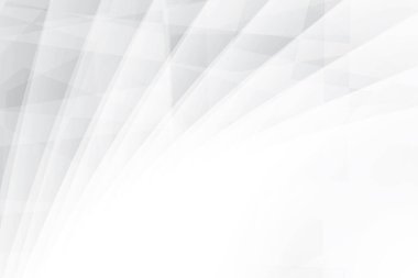 Soyut beyaz ve gri renkli, geometrik şekilli modern tasarım arka planı. Vektör illüstrasyonu.