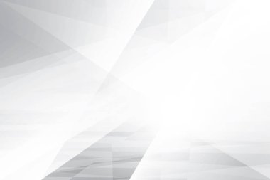 Soyut beyaz ve gri renkli, geometrik şekilli modern tasarım arka planı. Vektör illüstrasyonu.