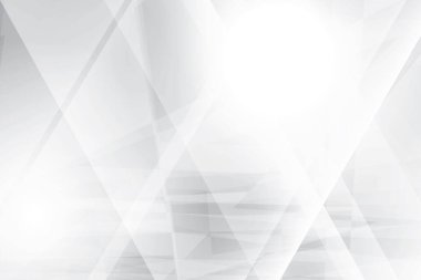 Soyut beyaz ve gri renkli, geometrik şekilli modern tasarım arka planı. Vektör illüstrasyonu.