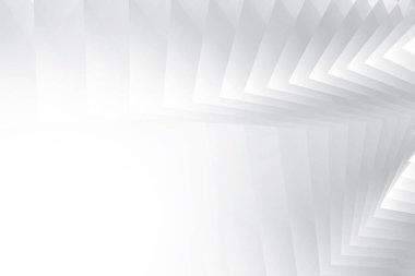 Soyut beyaz ve gri renkli, geometrik şekilli modern tasarım arka planı. Vektör illüstrasyonu.