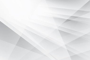 Soyut beyaz ve gri renkli, geometrik şekilli modern tasarım arka planı. Vektör illüstrasyonu.
