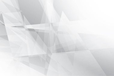 Soyut beyaz ve gri renkli, geometrik şekilli modern tasarım arka planı. Vektör illüstrasyonu.