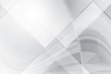 Soyut beyaz ve gri renkli, geometrik şekilli modern tasarım arka planı. Vektör illüstrasyonu.