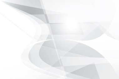 Soyut beyaz ve gri renkli, geometrik şekilli modern tasarım arka planı. Vektör illüstrasyonu.
