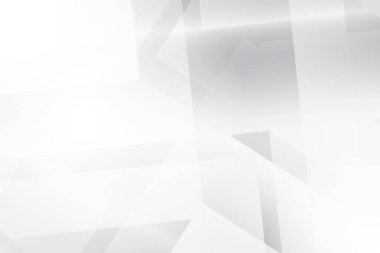 Soyut beyaz ve gri renkli, geometrik şekilli modern tasarım arka planı. Vektör illüstrasyonu.
