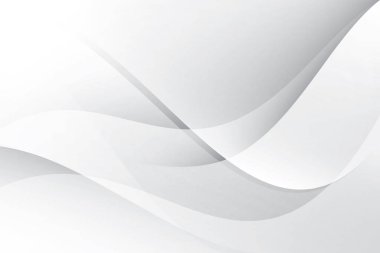 Soyut beyaz ve gri renkli, geometrik şekilli modern tasarım arka planı. Vektör illüstrasyonu.