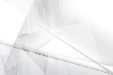 Soyut beyaz ve gri renkli, geometrik şekilli modern tasarım arka planı. Vektör illüstrasyonu.
