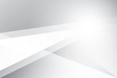 Soyut beyaz ve gri renkli, geometrik şekilli modern tasarım arka planı. Vektör illüstrasyonu.