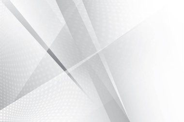 Soyut beyaz ve gri renkli, geometrik şekilli modern tasarım arka planı. Vektör illüstrasyonu.