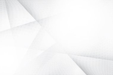 Soyut beyaz ve gri renkli, geometrik şekilli modern tasarım arka planı. Vektör illüstrasyonu.