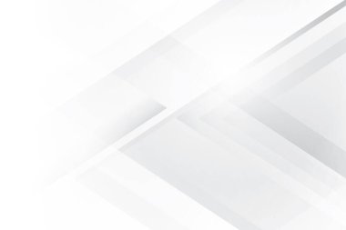 Soyut beyaz ve gri renkli, geometrik şekilli modern tasarım arka planı. Vektör illüstrasyonu.