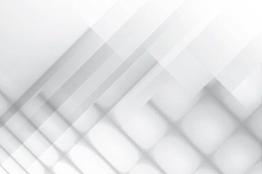 Soyut beyaz ve gri renkli, geometrik şekilli modern tasarım arka planı. Vektör illüstrasyonu.