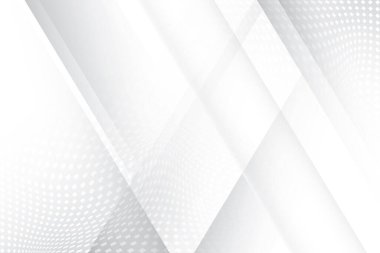 Soyut beyaz ve gri renkli, geometrik şekilli modern tasarım arka planı. Vektör illüstrasyonu.