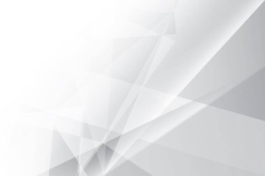 Soyut beyaz ve gri renkli, geometrik şekilli modern tasarım arka planı. Vektör illüstrasyonu.