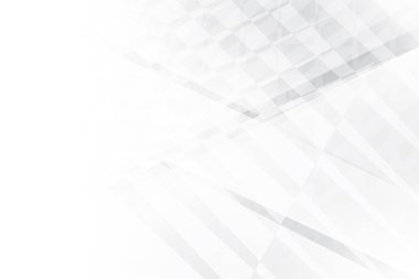 Soyut beyaz ve gri renkli, geometrik şekilli modern tasarım arka planı. Vektör illüstrasyonu.