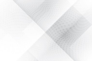 Soyut beyaz ve gri renkli, geometrik şekilli modern tasarım arka planı. Vektör illüstrasyonu.