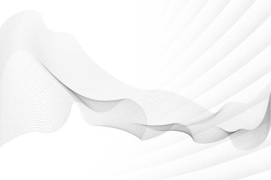 Soyut beyaz ve gri renkli, geometrik şekilli modern tasarım arka planı. Vektör illüstrasyonu.