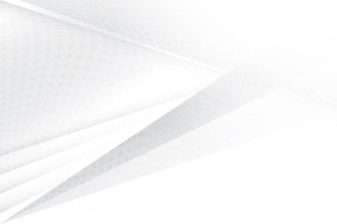 Soyut beyaz ve gri renkli, geometrik şekilli modern tasarım arka planı. Vektör illüstrasyonu.