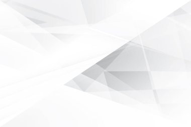 Soyut beyaz ve gri renkli, geometrik şekilli modern tasarım arka planı. Vektör illüstrasyonu.