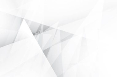 Soyut beyaz ve gri renkli, geometrik şekilli modern tasarım arka planı. Vektör illüstrasyonu.