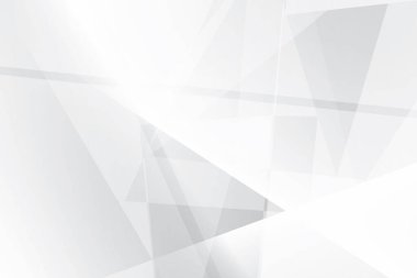 Soyut beyaz ve gri renkli, geometrik şekilli modern tasarım arka planı. Vektör illüstrasyonu.