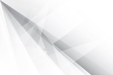 Soyut beyaz ve gri renkli, geometrik şekilli modern tasarım arka planı. Vektör illüstrasyonu.