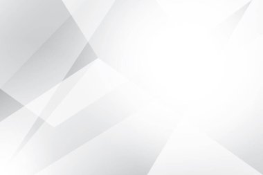 Soyut beyaz ve gri renkli, geometrik şekilli modern tasarım arka planı. Vektör illüstrasyonu.