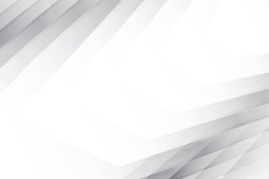 Soyut beyaz ve gri renkli, geometrik şekilli modern tasarım arka planı. Vektör illüstrasyonu.