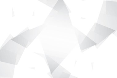 Soyut beyaz ve gri renkli, geometrik şekilli modern tasarım arka planı. Vektör illüstrasyonu.