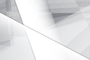 Soyut beyaz ve gri renkli, geometrik şekilli modern tasarım arka planı. Vektör illüstrasyonu.