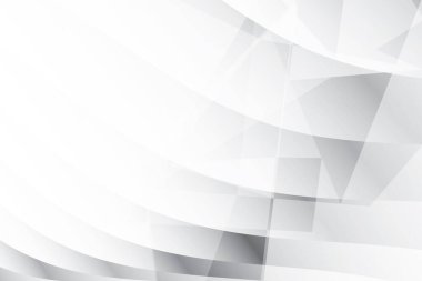 Soyut beyaz ve gri renkli, geometrik şekilli modern tasarım arka planı. Vektör illüstrasyonu.