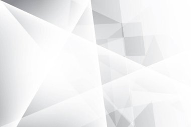 Soyut beyaz ve gri renkli, geometrik şekilli modern tasarım arka planı. Vektör illüstrasyonu.
