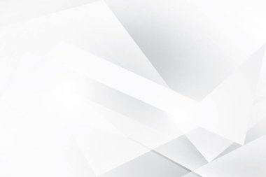 Soyut beyaz ve gri renkli, geometrik şekilli modern tasarım arka planı. Vektör illüstrasyonu.