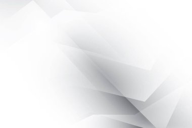 Soyut beyaz ve gri renkli, geometrik şekilli modern tasarım arka planı. Vektör illüstrasyonu.