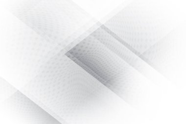 Soyut beyaz ve gri renkli, geometrik şekilli modern tasarım arka planı. Vektör illüstrasyonu.