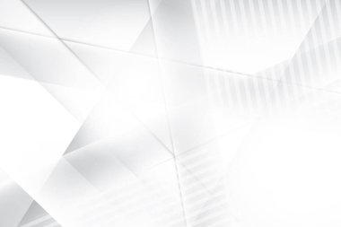 Soyut beyaz ve gri renkli, geometrik şekilli modern tasarım çizgili arka plan. Vektör illüstrasyonu.