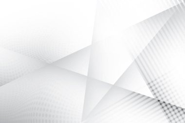 Soyut beyaz ve gri renkli, geometrik şekilli modern tasarım çizgili arka plan. Vektör illüstrasyonu.