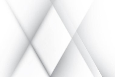 Soyut beyaz ve gri renkli, geometrik şekilli modern tasarım çizgili arka plan. Vektör illüstrasyonu.