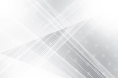 Soyut beyaz ve gri renkli, geometrik şekilli modern tasarım çizgili arka plan. Vektör illüstrasyonu.