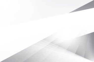 Soyut beyaz ve gri renkli, geometrik şekilli modern tasarım çizgili arka plan. Vektör illüstrasyonu.